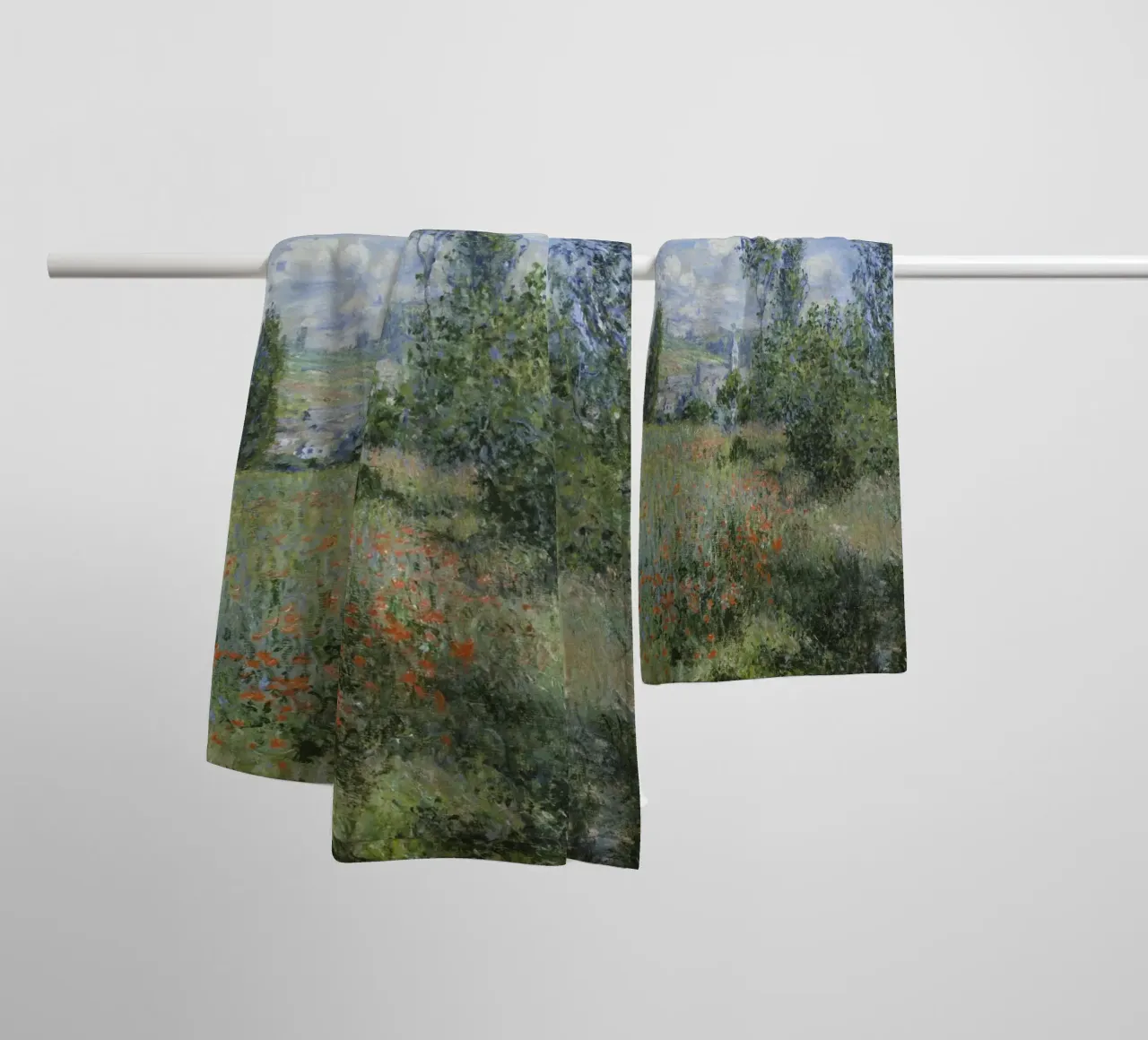 Claude Monet View of Vétheuil towel by Timeless Artworks