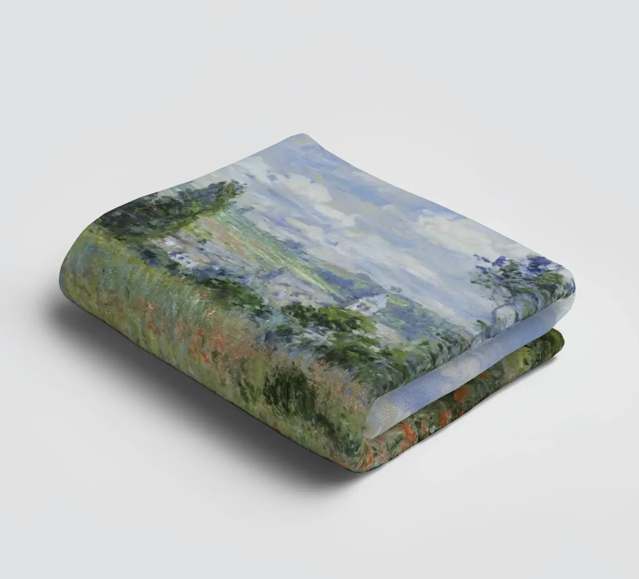 Claude Monet View of Vétheuil towel by Timeless Artworks
