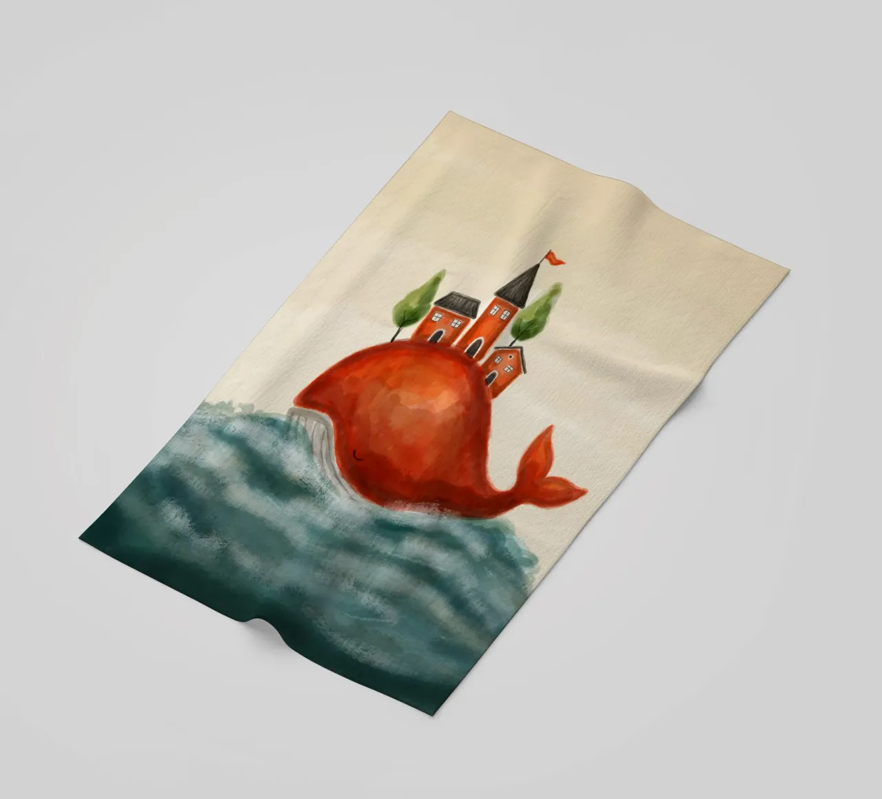 The Red Whale and Its Village telo mare da Indigo Rain
