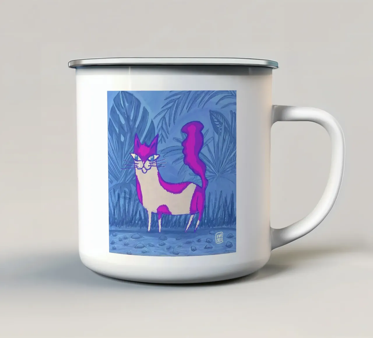 Jungle Cat tazza in smalto da marchelo