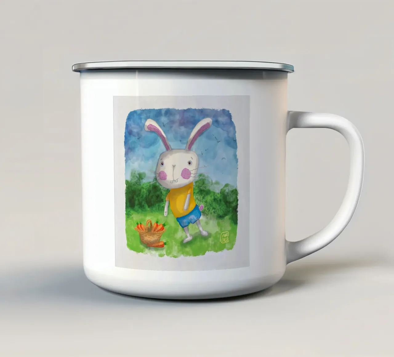 Happy Bunny tazza in smalto da marchelo