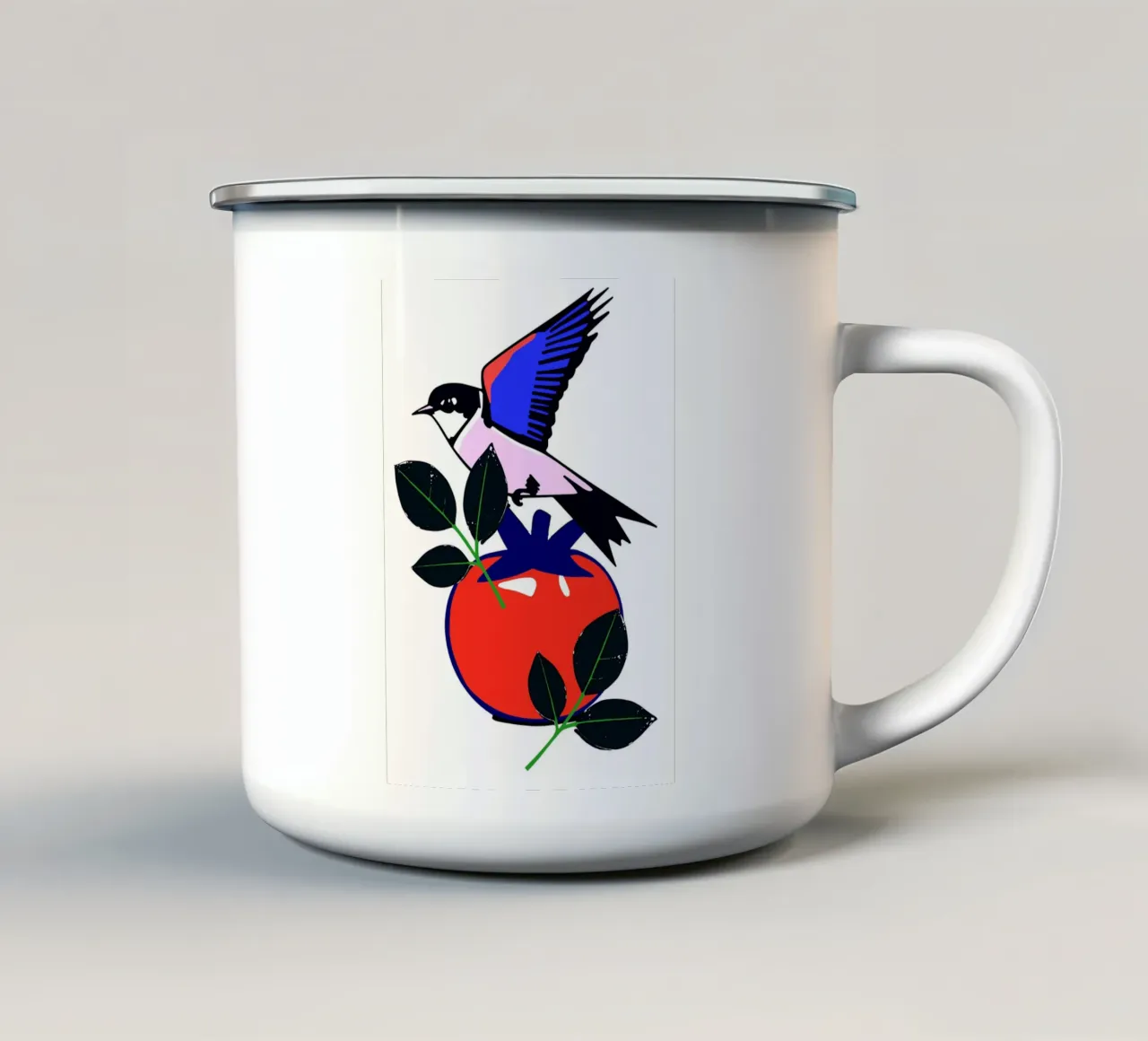 colorful bird tazza in smalto da ramosashop