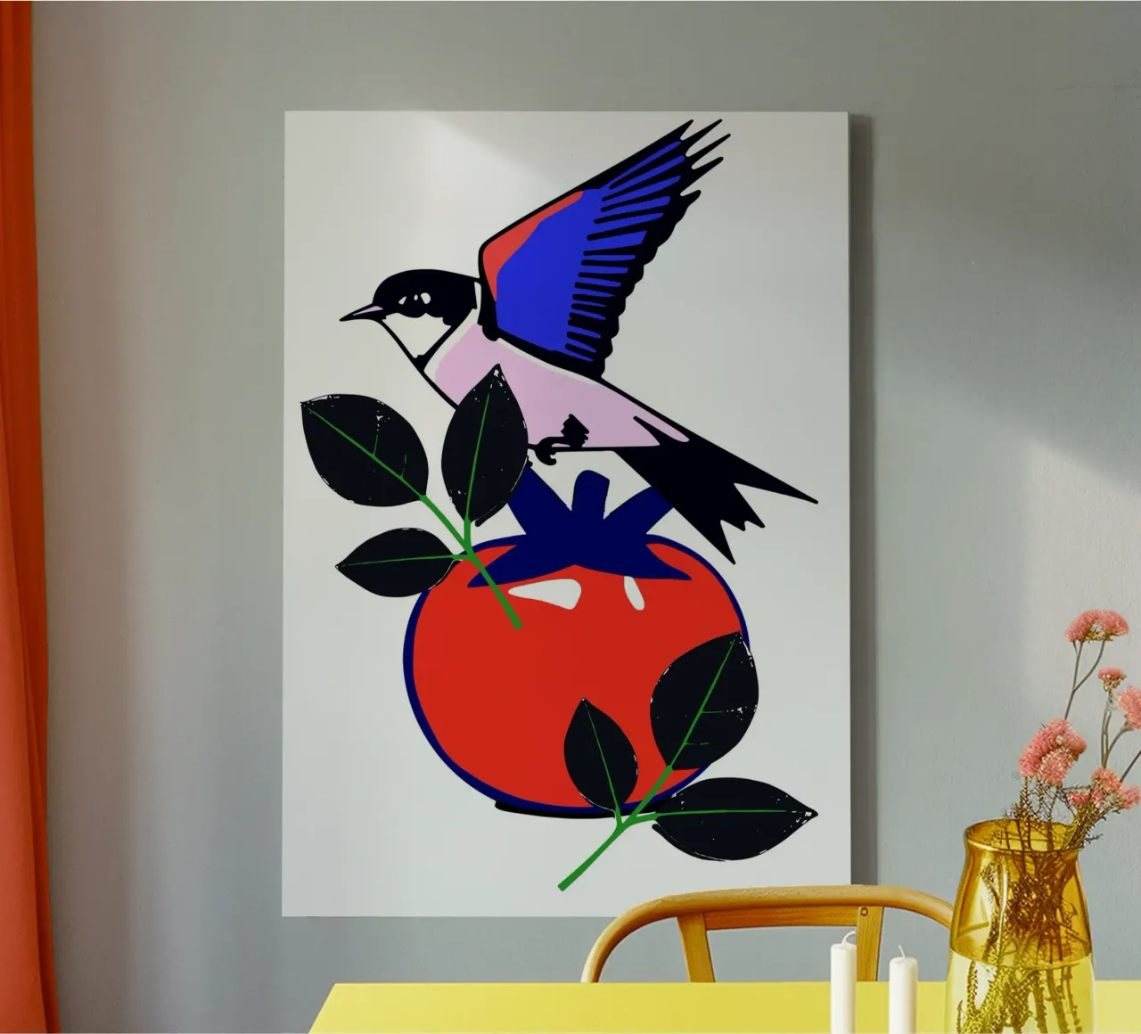 colorful bird tela con Cornice a cassetta da ramosashop