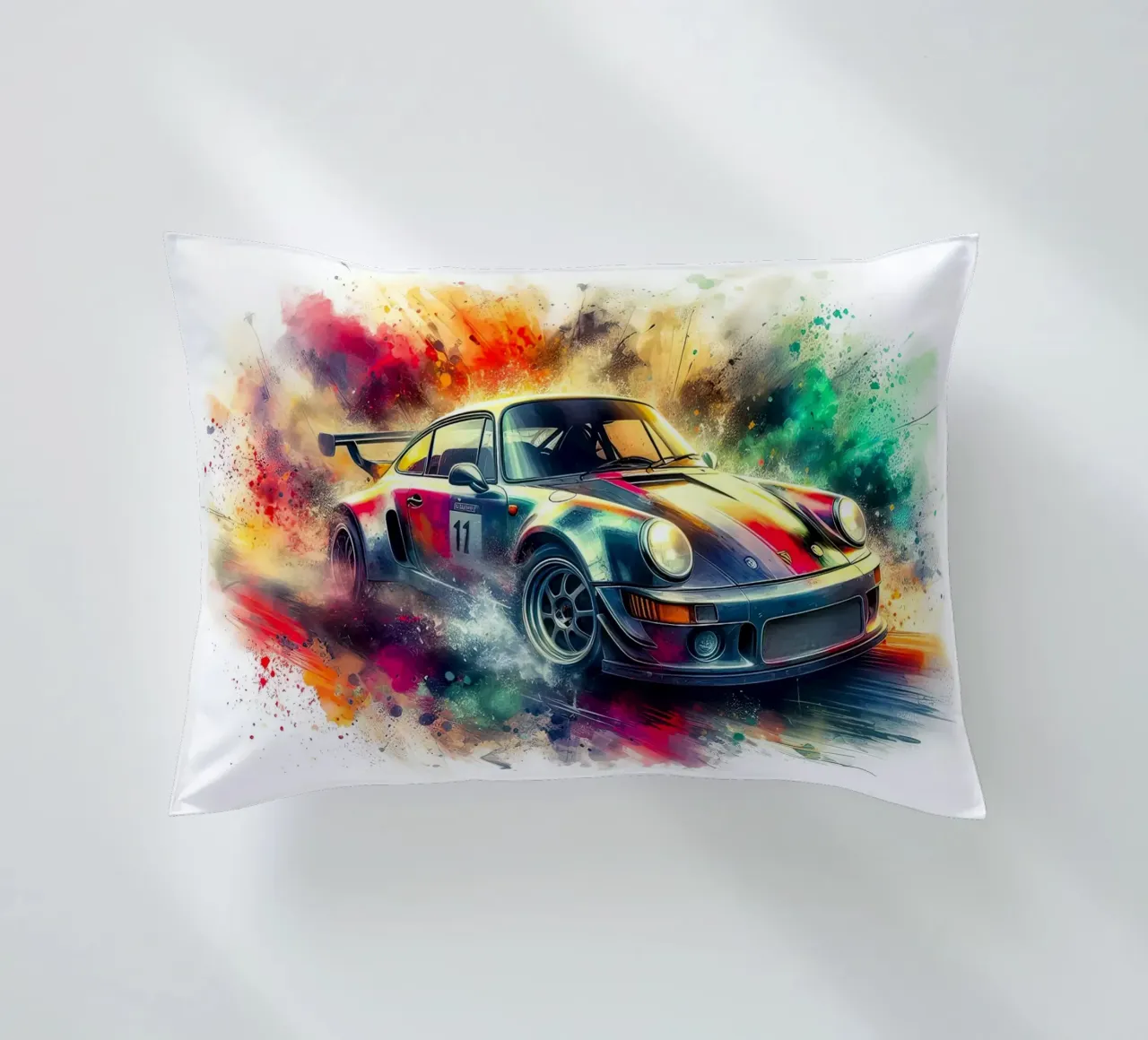 Porsche in acquerello cuscino da 🎁 ARTVI-SHOP