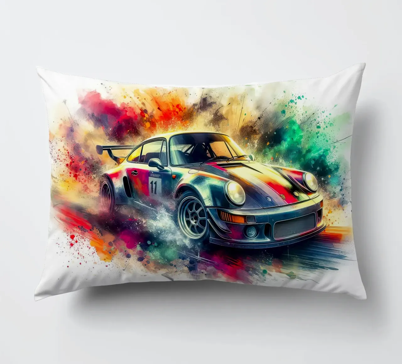 Porsche in acquerello cuscino da 🎁 ARTVI-SHOP