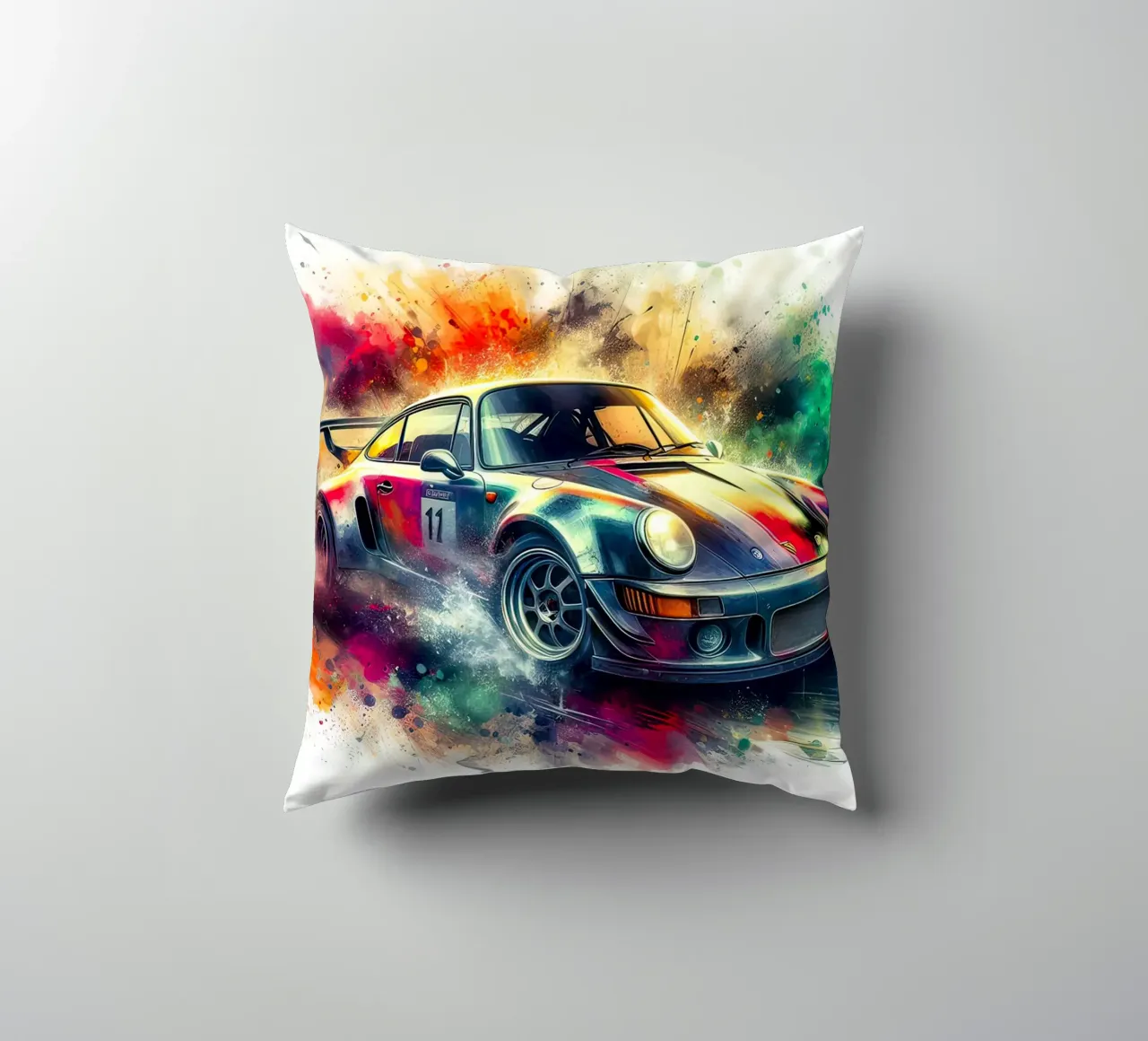 Porsche in acquerello cuscino da 🎁 ARTVI-SHOP