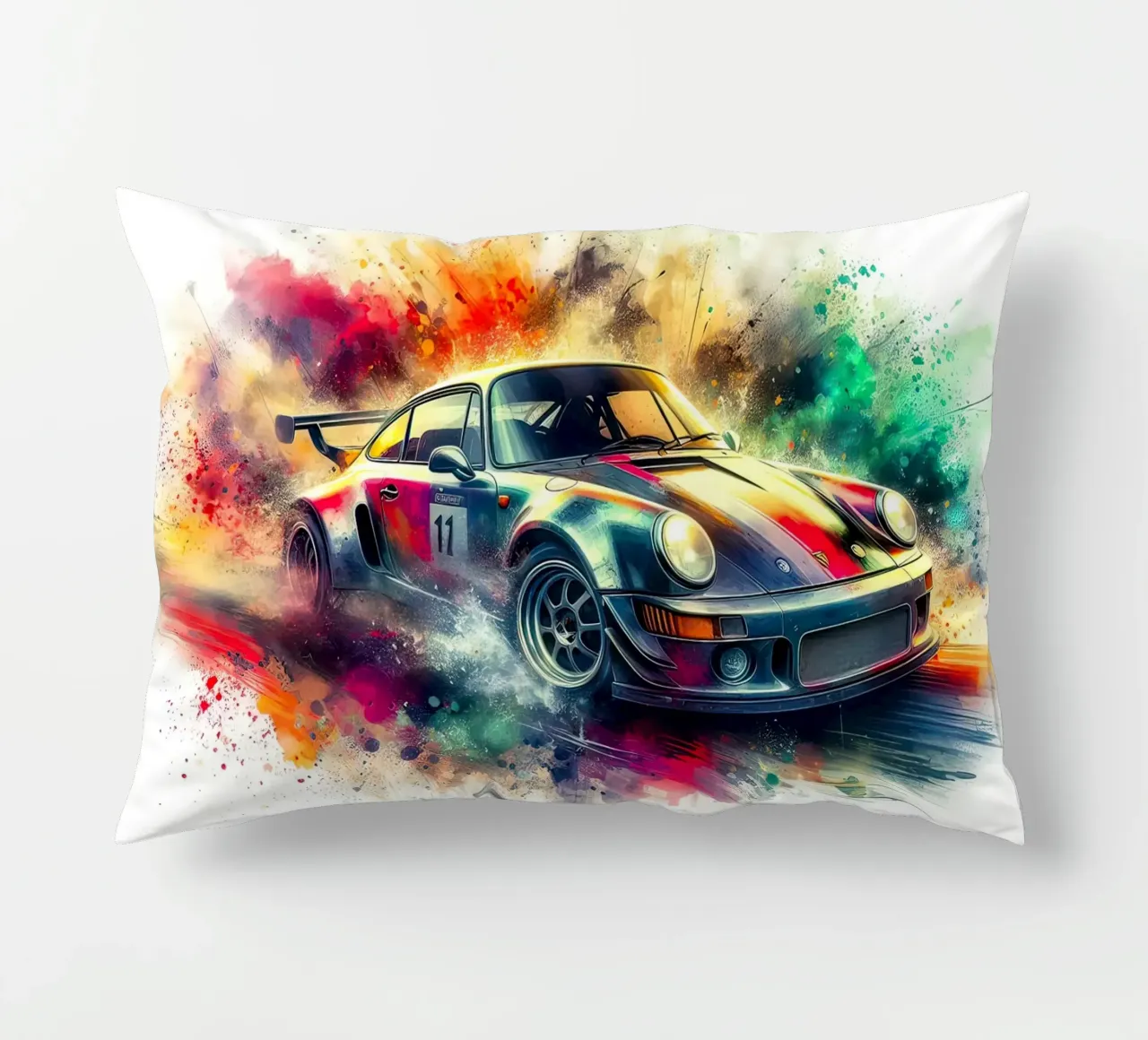 Porsche in acquerello cuscino da 🎁 ARTVI-SHOP