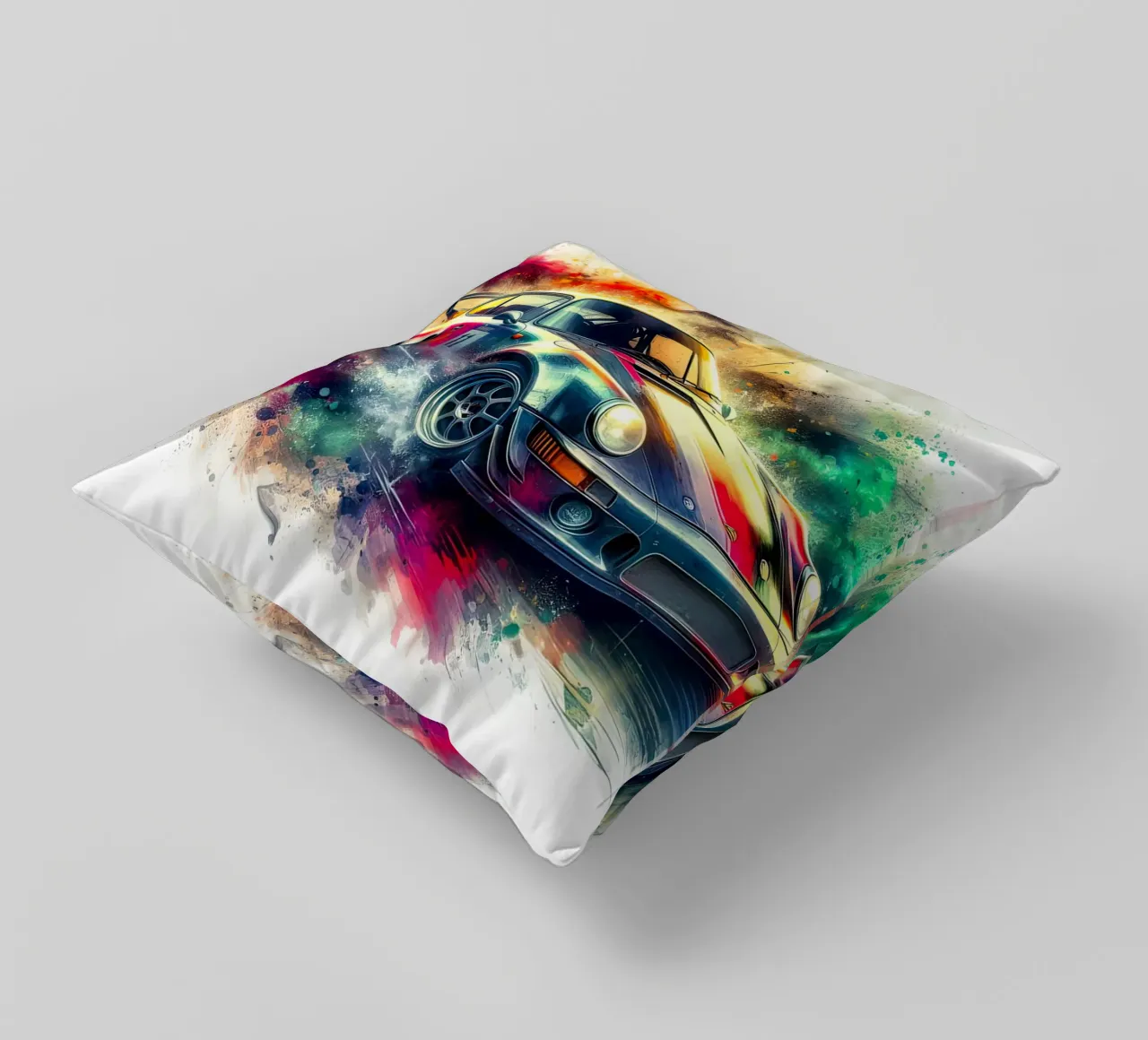 Porsche in acquerello cuscino da 🎁 ARTVI-SHOP