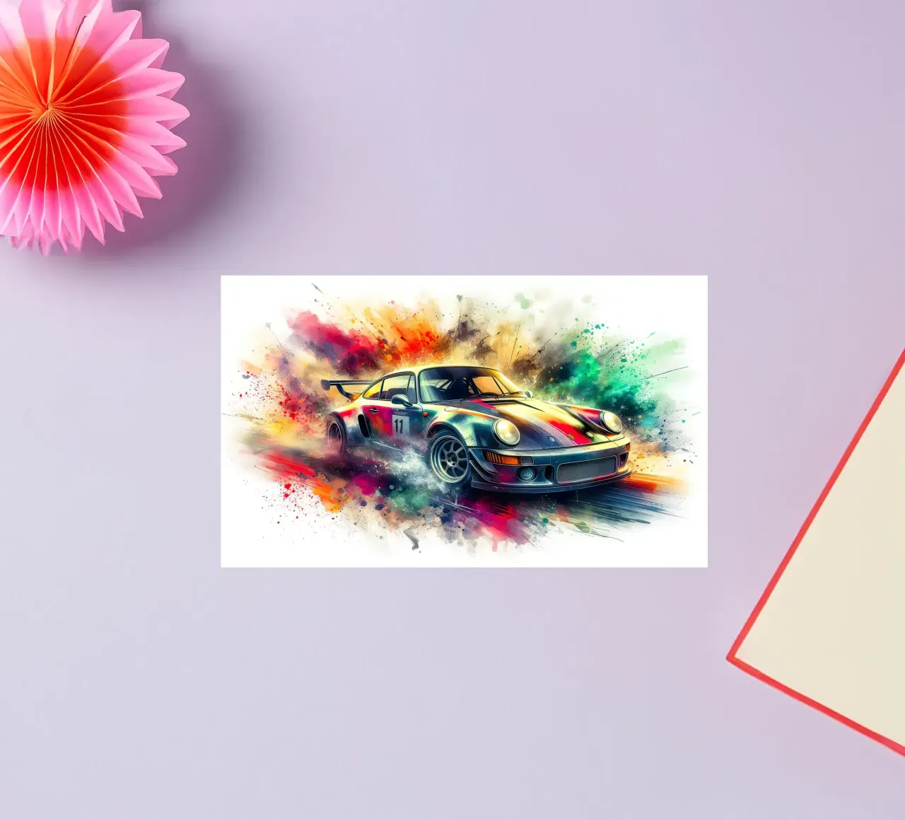 Porsche in watercolour sticker by 🎁 ARTVI-SHOP