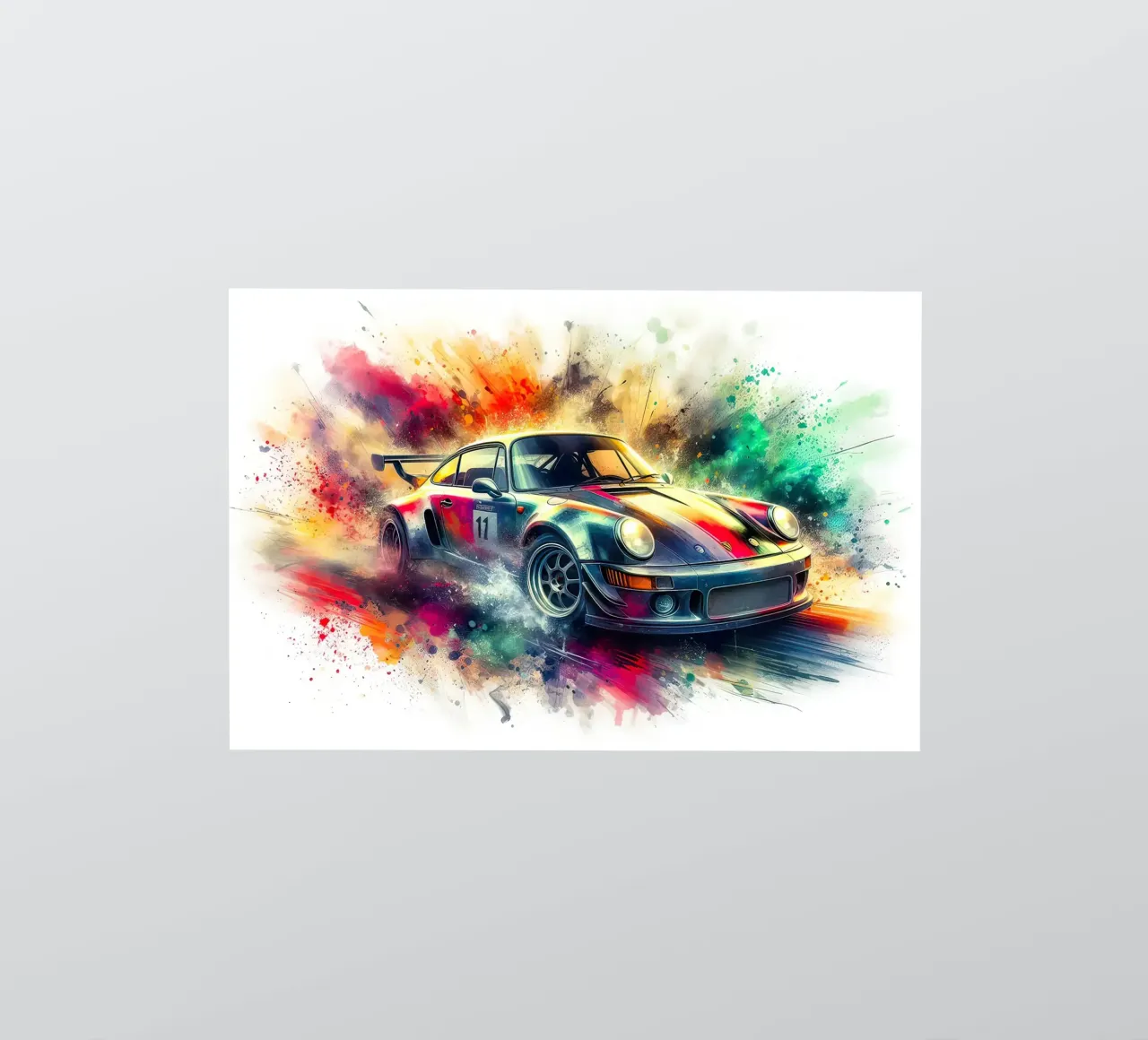 Porsche in watercolour sticker by 🎁 ARTVI-SHOP