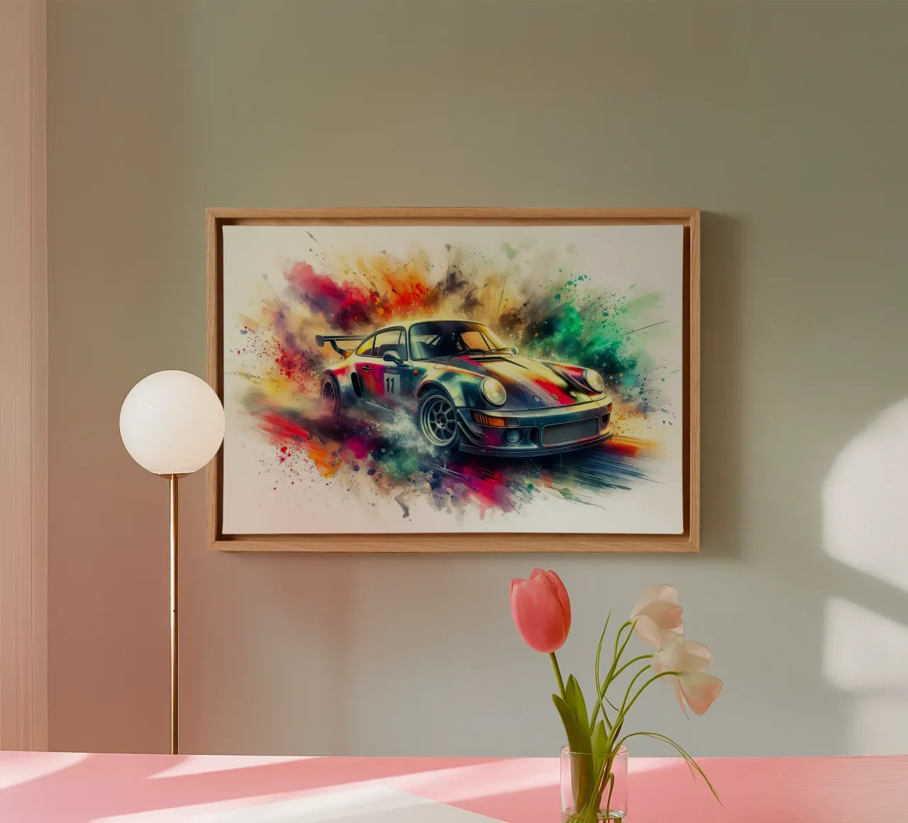 Porsche in watercolour canvas by 🎁 ARTVI-SHOP