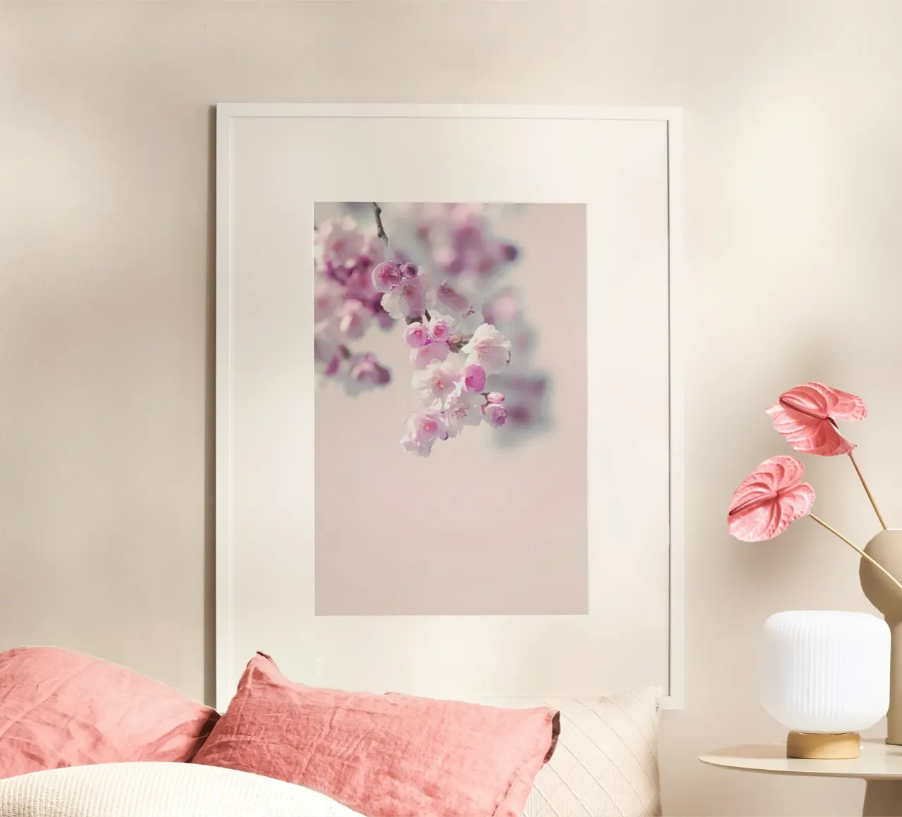 Pastel Rose Cherry II poster con telaio in legno da Monika Strigel