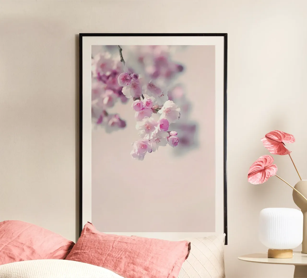 Pastel Rose Cherry II poster con telaio in legno da Monika Strigel