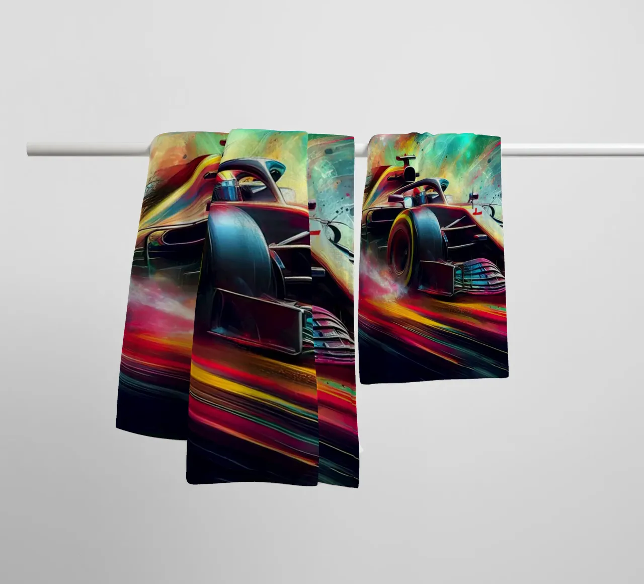 Formula 1 in acquerello asciugamano da bagno da ARTVI-SHOP