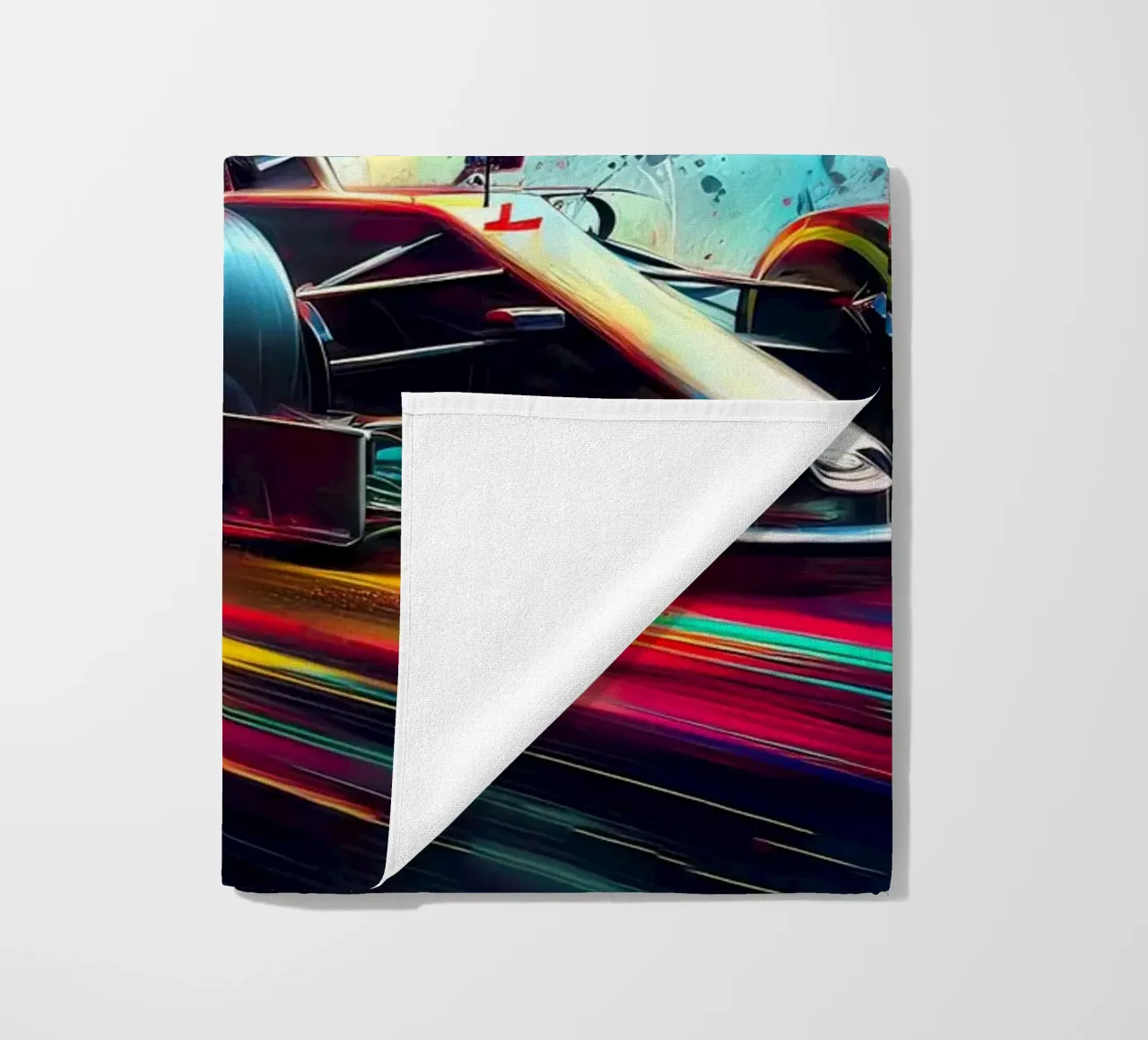 Formula 1 in acquerello telo mare da ARTVI-SHOP