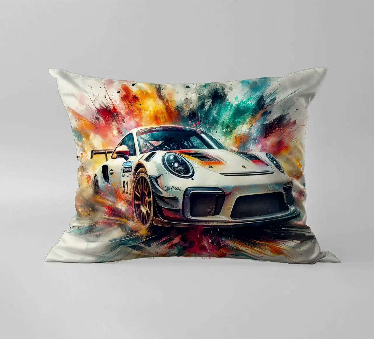Porsche in acquerello cuscino da 🎁 ARTVI-SHOP