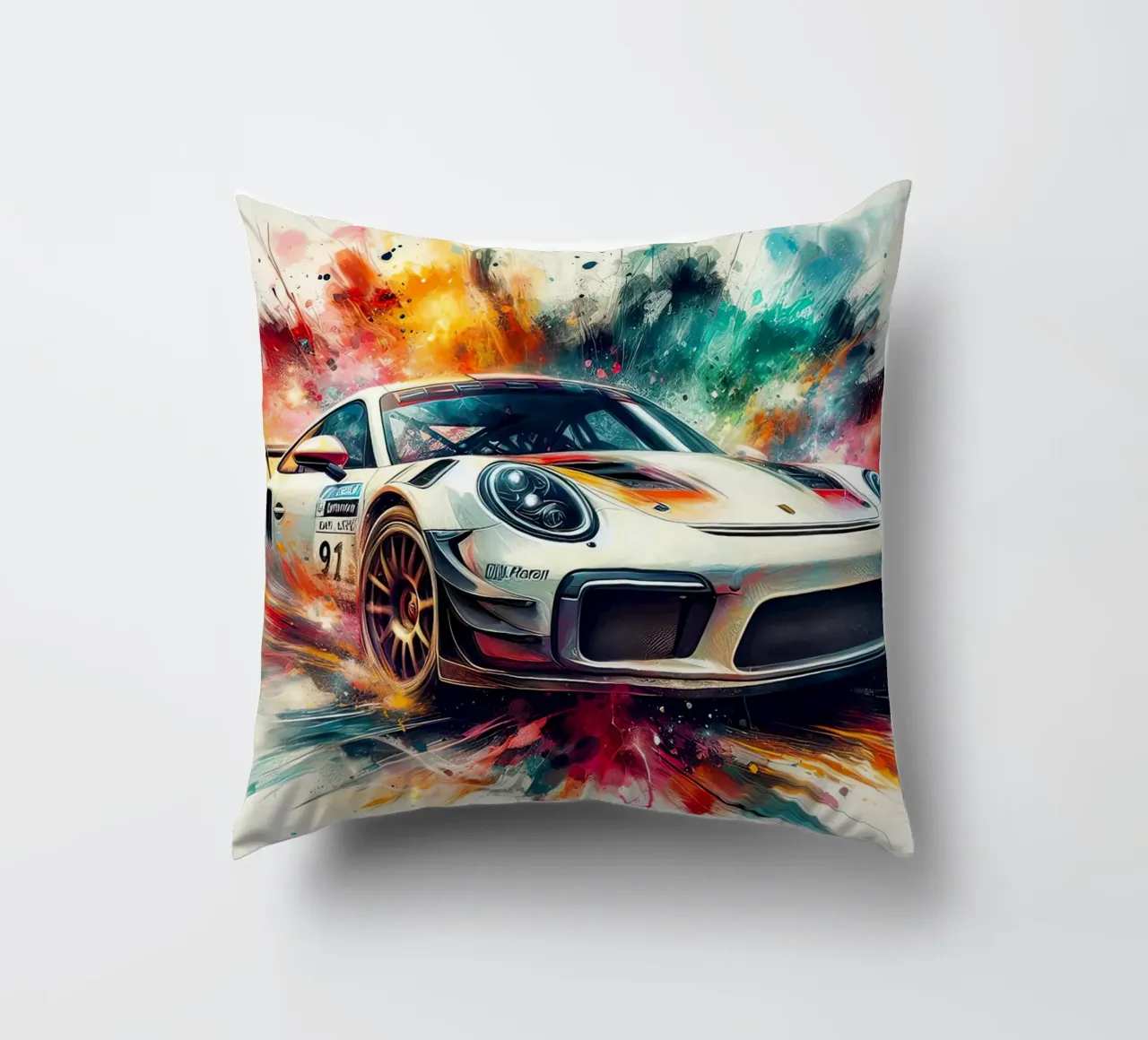 Porsche in acquerello cuscino da 🎁 ARTVI-SHOP
