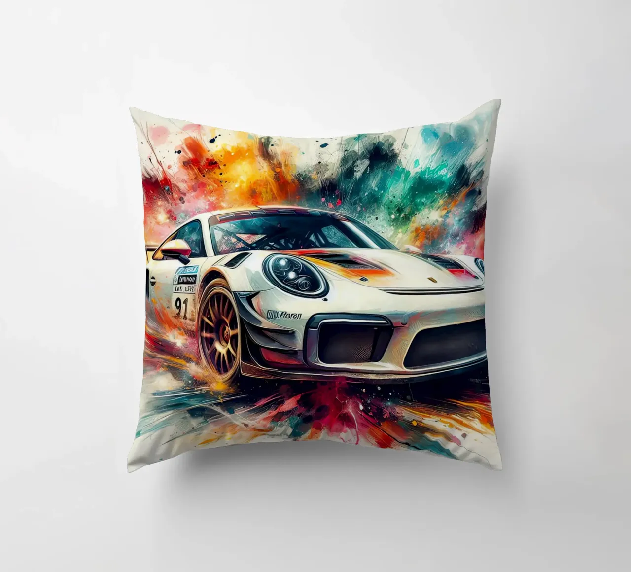 Porsche in acquerello cuscino da 🎁 ARTVI-SHOP