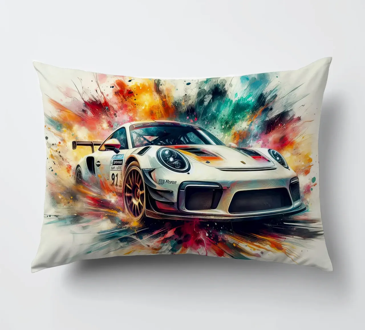 Porsche in acquerello cuscino da 🎁 ARTVI-SHOP