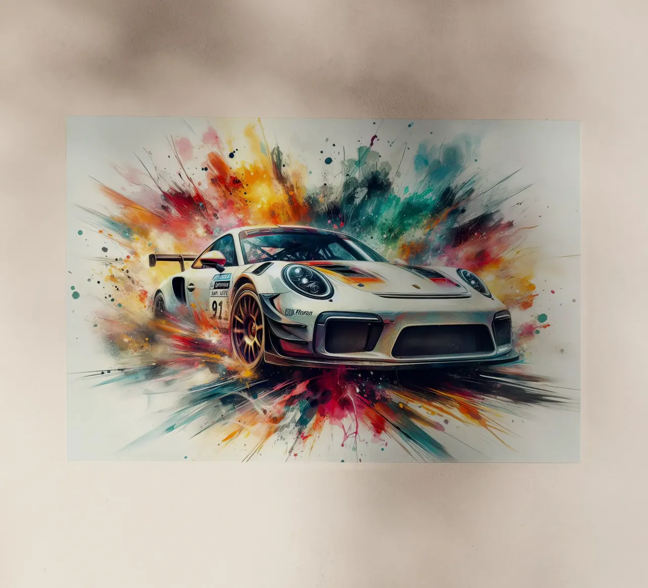 Porsche in acquerello pellicola backlit da 🎁 ARTVI-SHOP