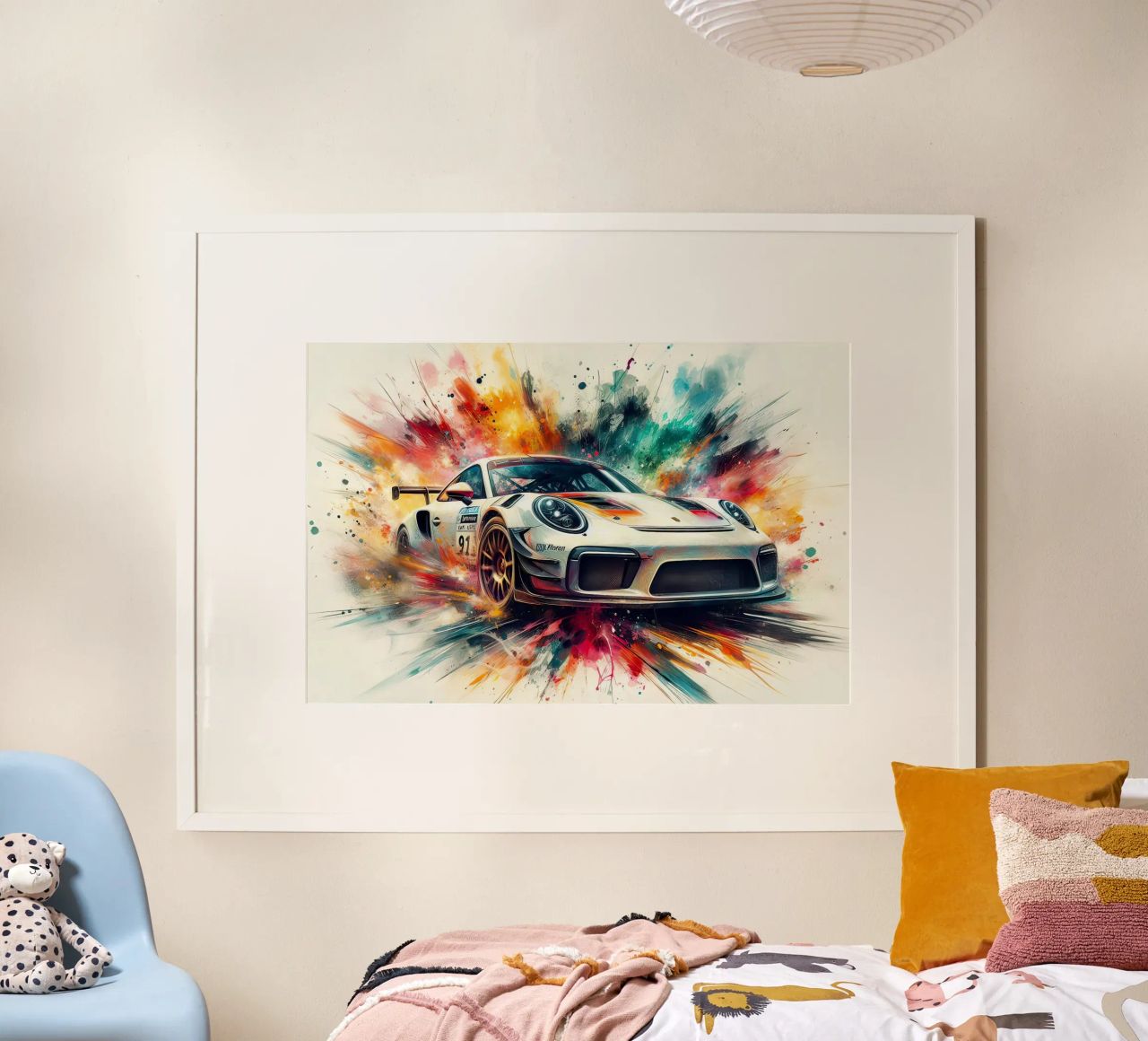 Porsche à l'aquarelle poster de ARTVI-SHOP