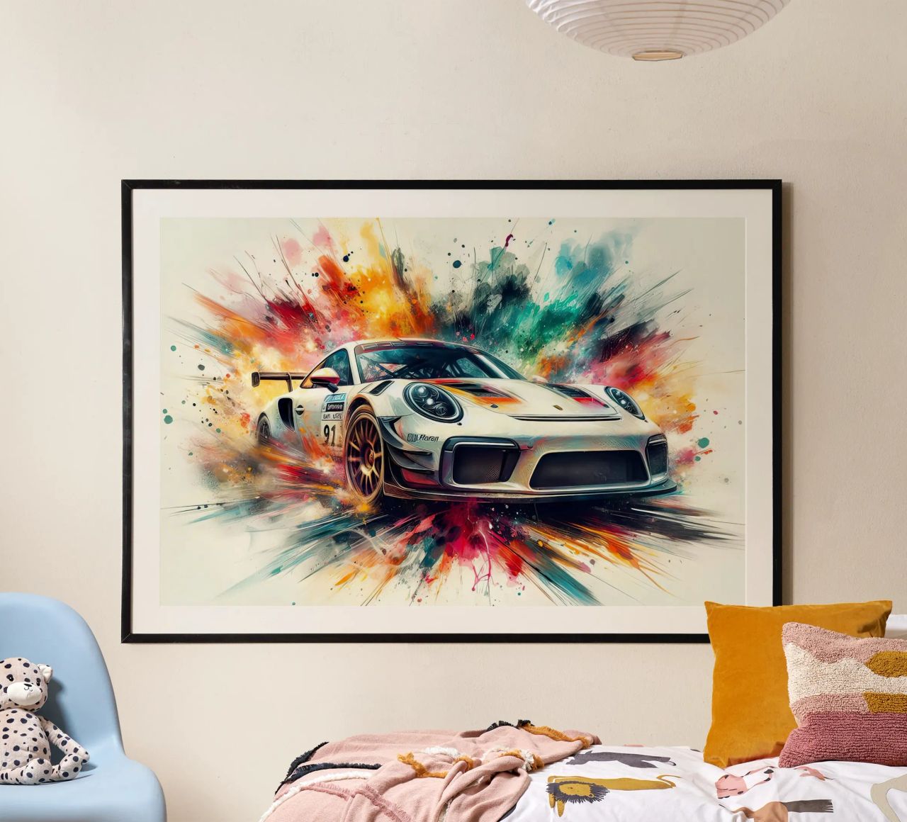 Porsche à l'aquarelle poster de ARTVI-SHOP