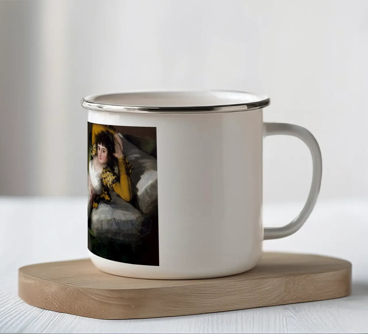Goya - La Maja vestita tazza in smalto da Timeless Artworks