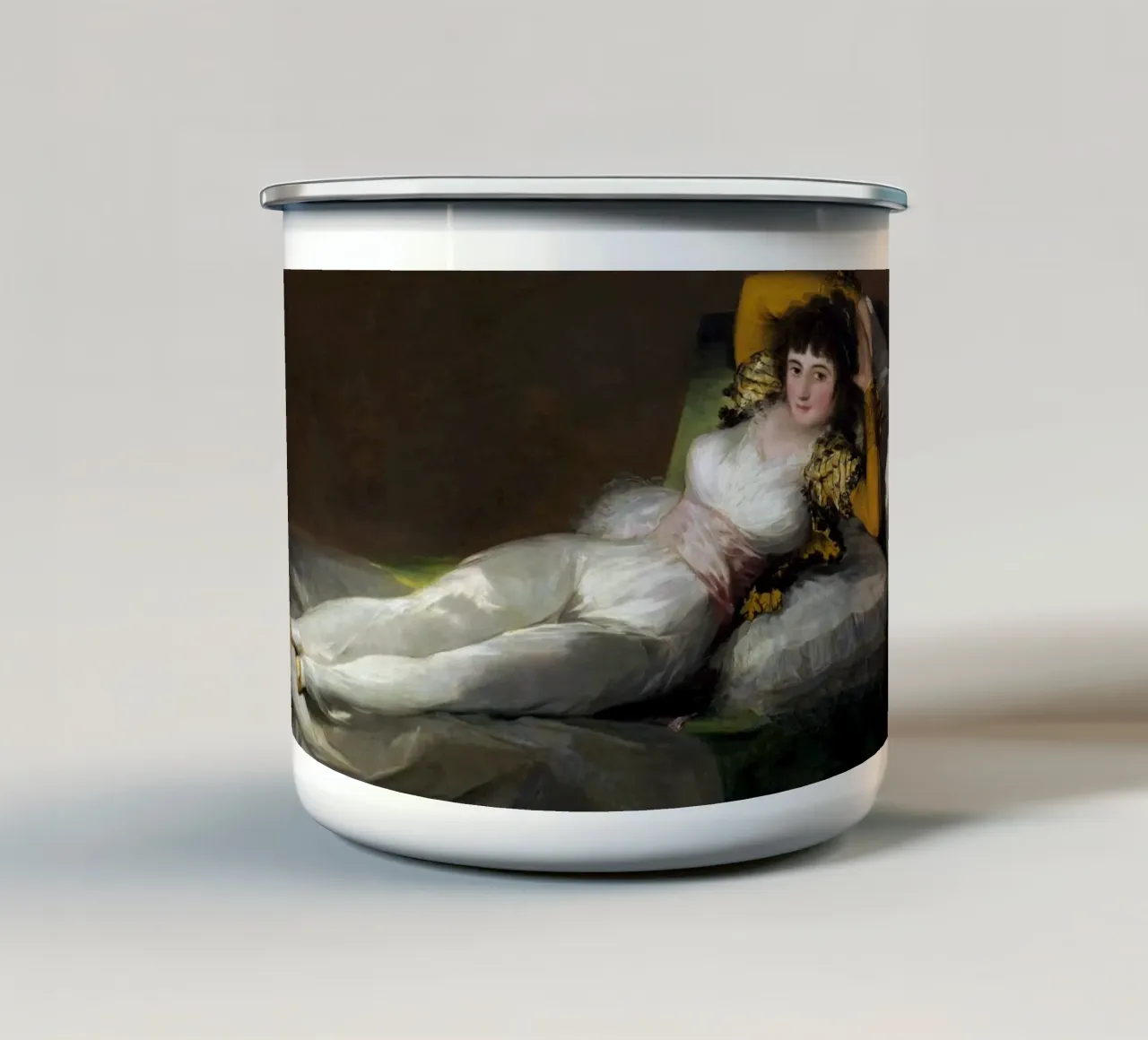Goya - La Maja vestita tazza in smalto da Timeless Artworks