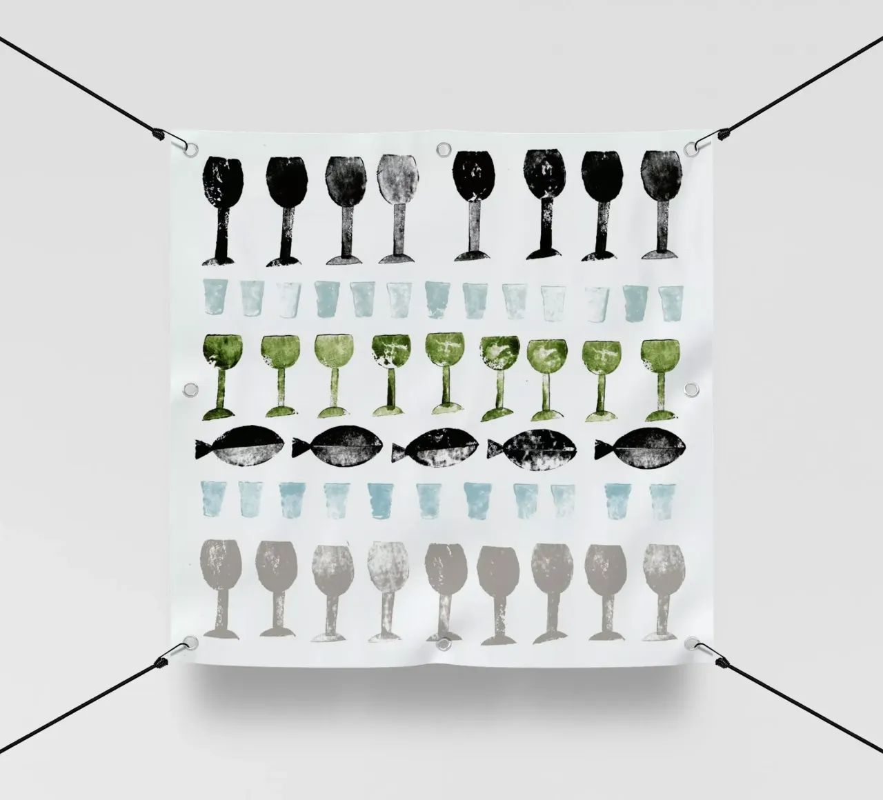 Fish and Wine 2 telo in pvc da Rinah Lang