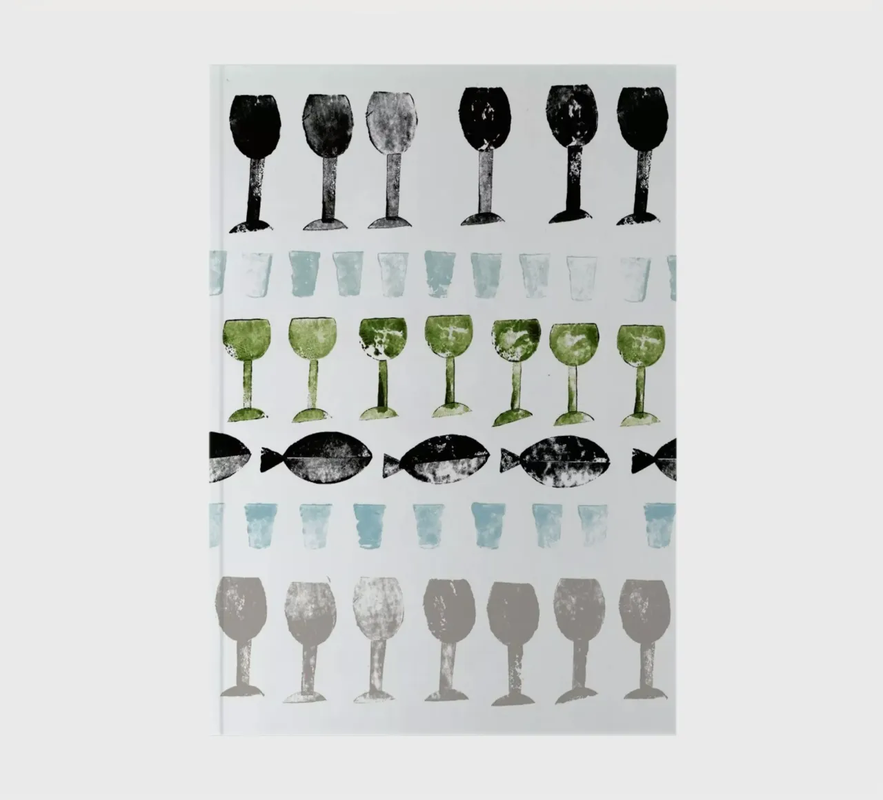 Fish and Wine 2 notebook by Rinah Lang