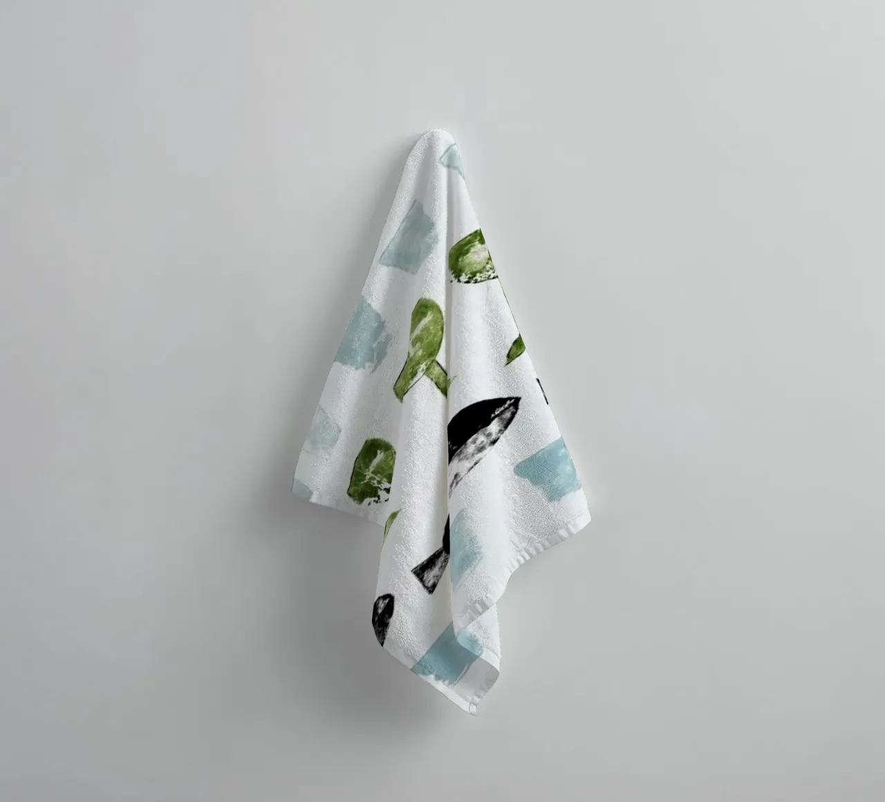 Fish and Wine 2 towel by Rinah Lang