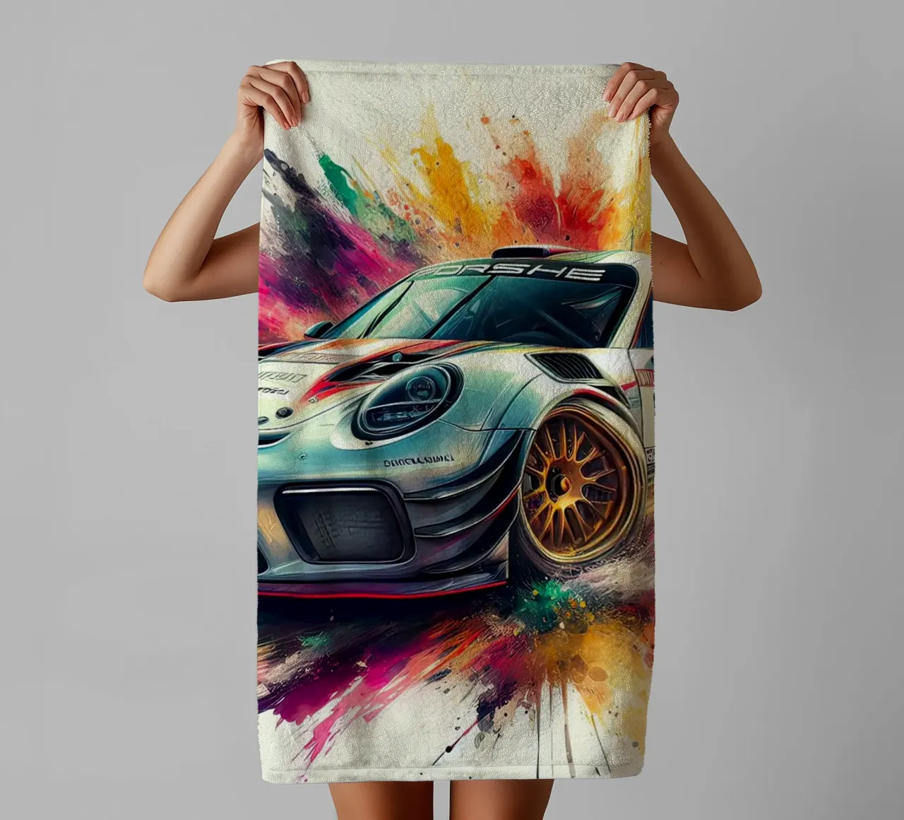 Porsche in acquerello asciugamano da bagno da 🎁 ARTVI-SHOP