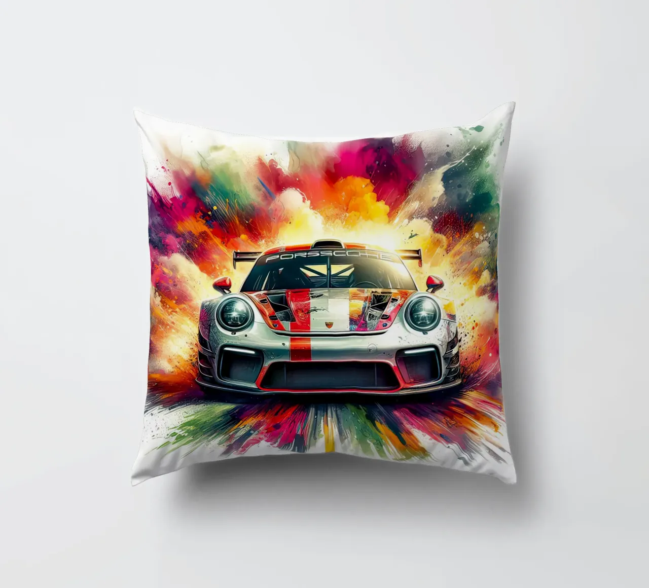 Porsche in acquerello cuscino da 🎁 ARTVI-SHOP