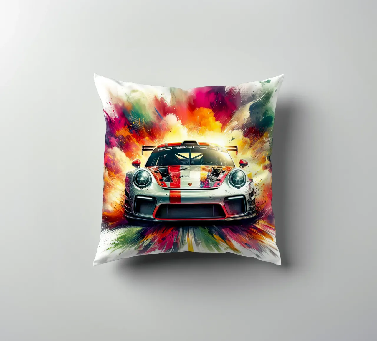 Porsche in acquerello cuscino da 🎁 ARTVI-SHOP
