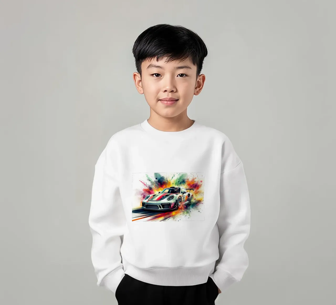 Porsche in acquerello felpa bambino da 🎁 ARTVI-SHOP