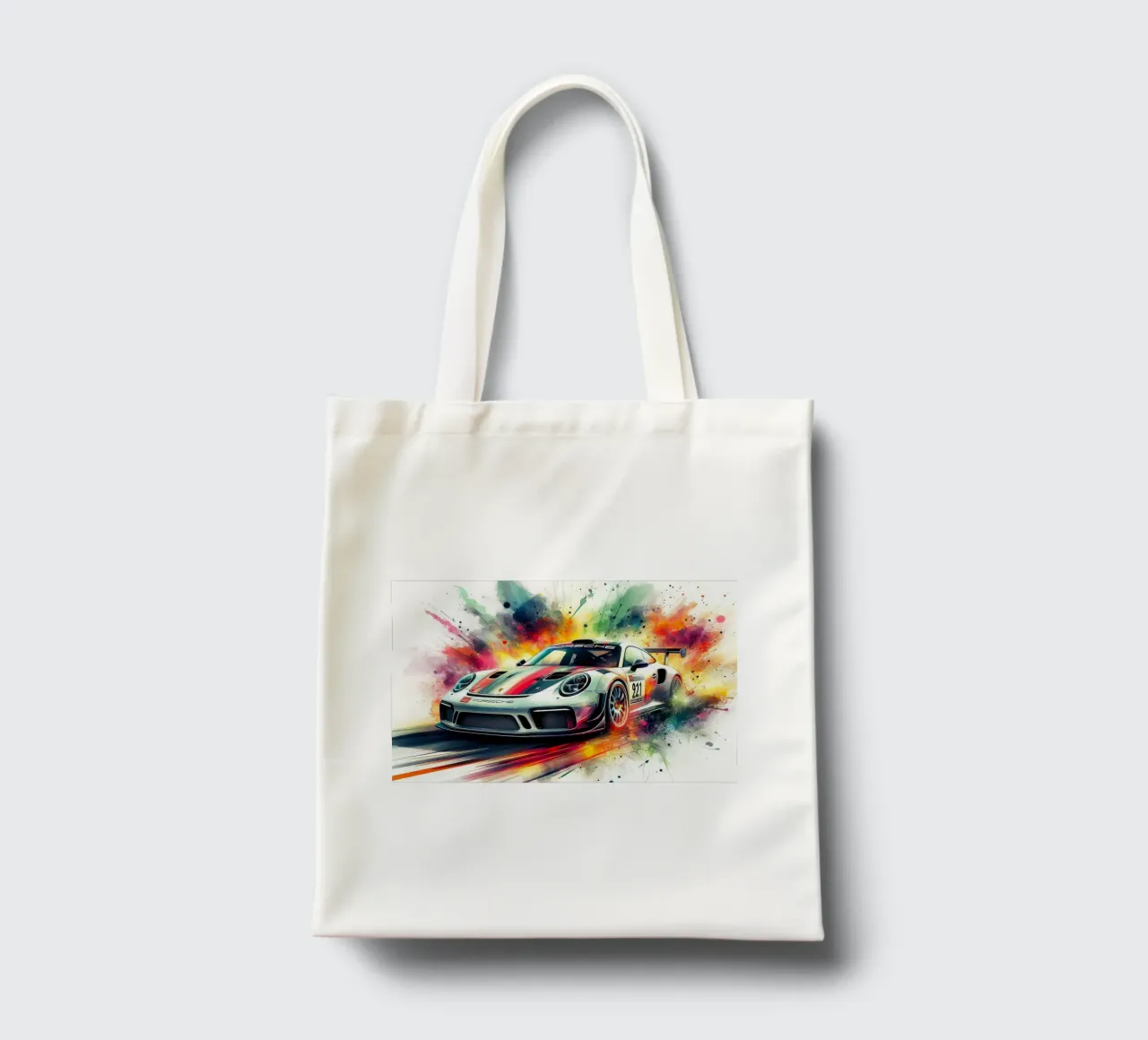 Porsche in watercolour tote bag by 🎁 ARTVI-SHOP