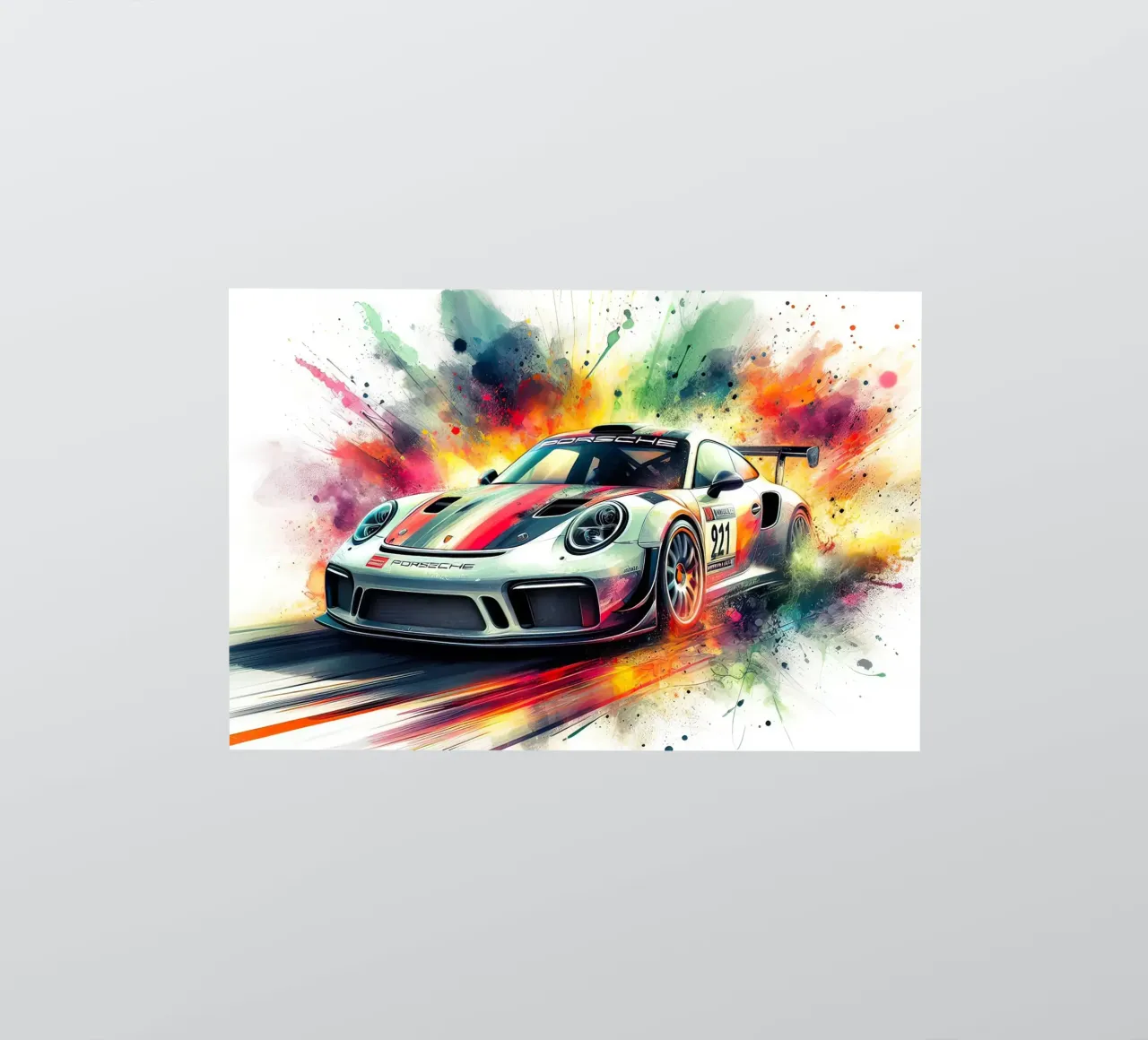 Porsche in watercolour sticker by 🎁 ARTVI-SHOP