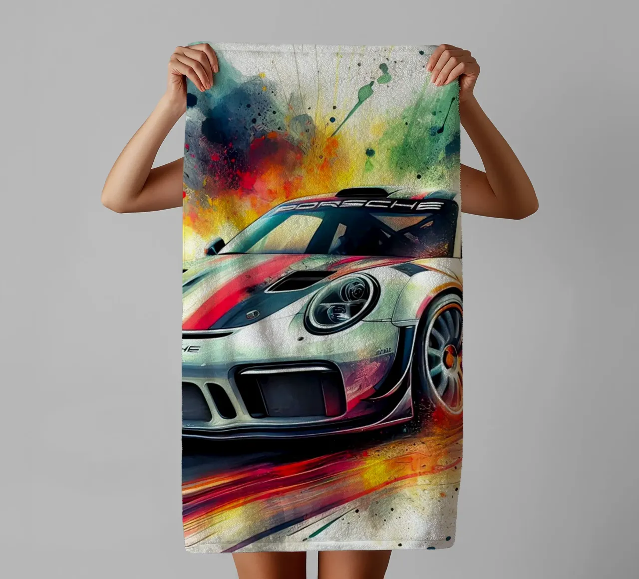 Porsche in acquerello asciugamano da bagno da 🎁 ARTVI-SHOP