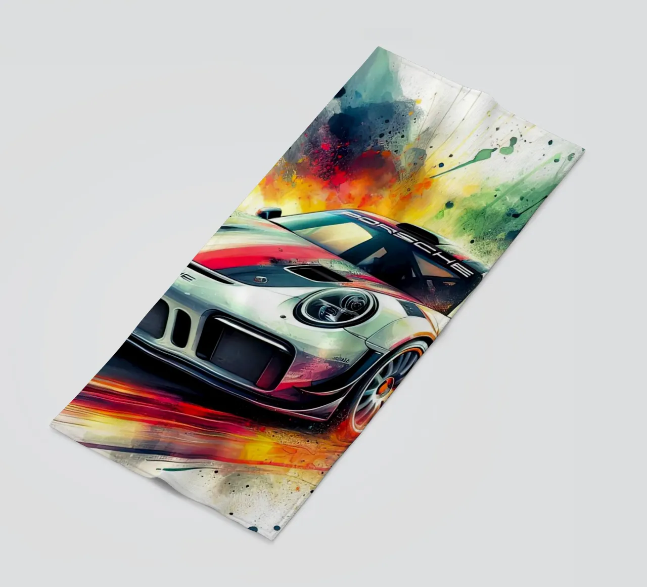 Porsche in acquerello telo mare da 🎁 ARTVI-SHOP