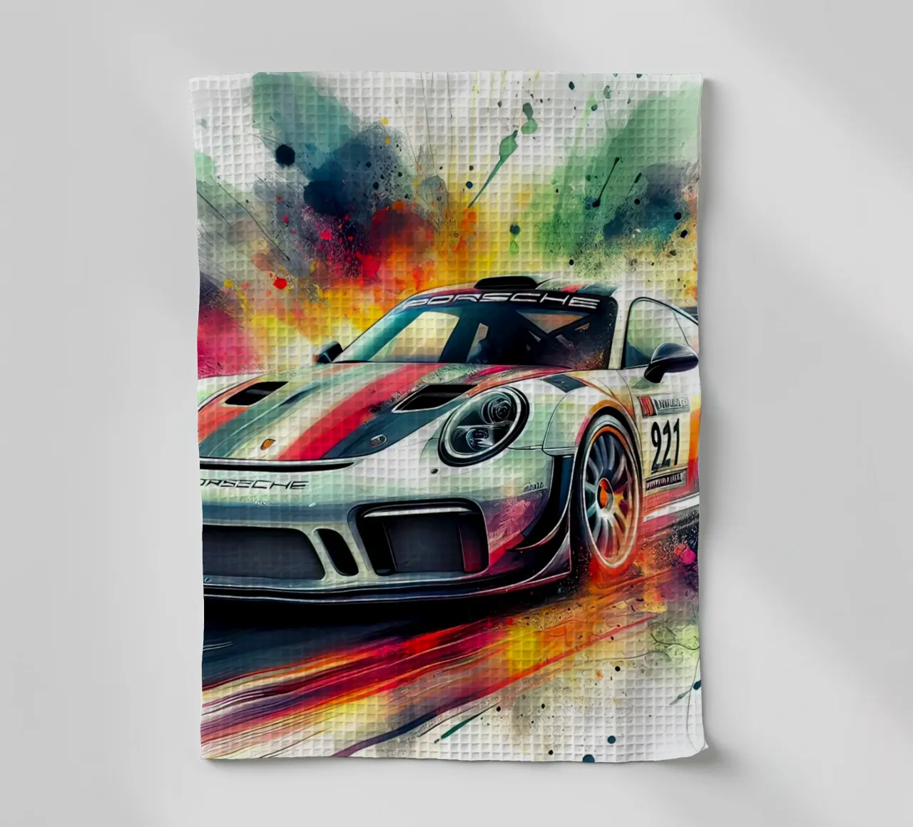 Porsche in acquerello canovaccio da cucina da 🎁 ARTVI-SHOP