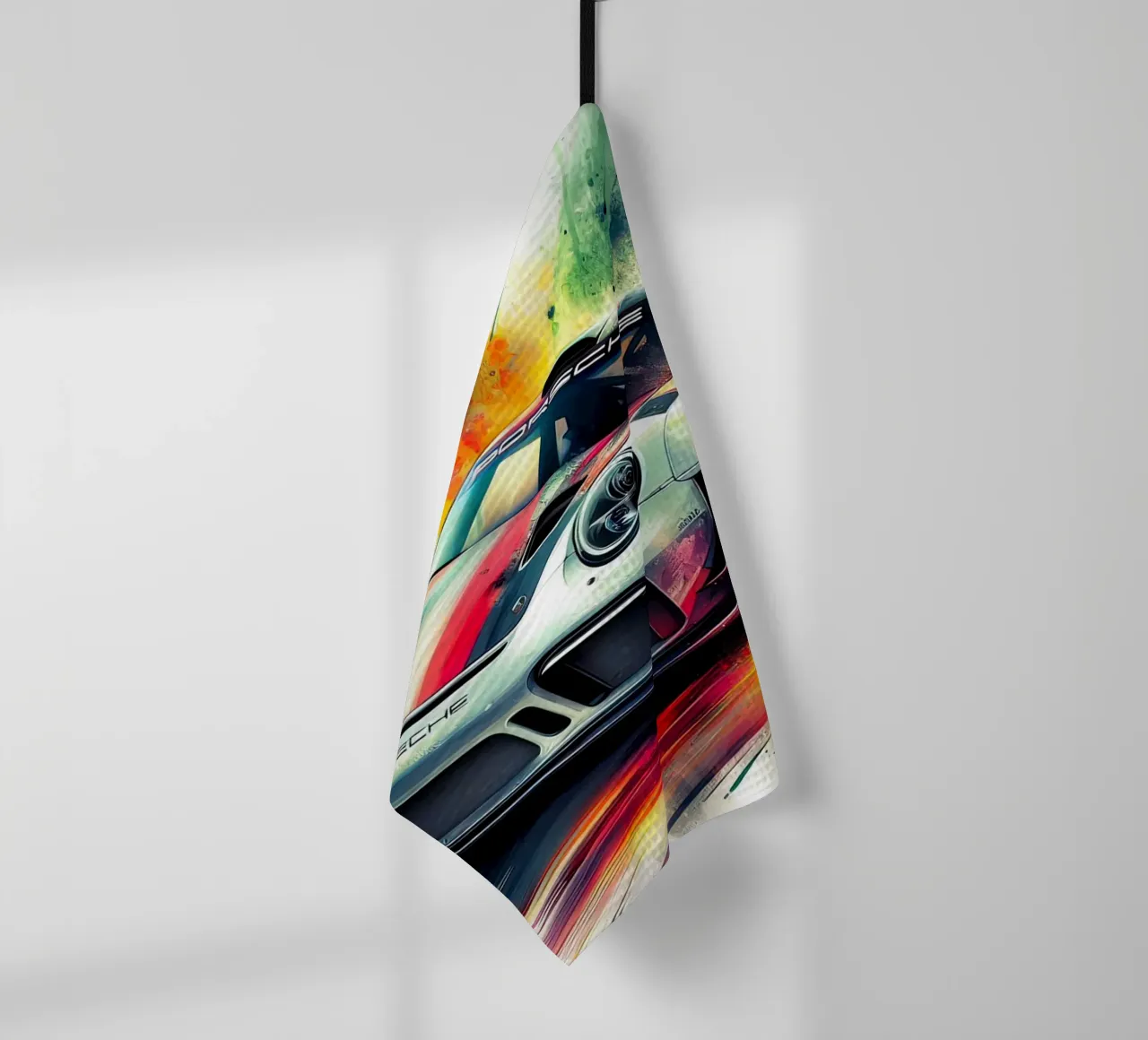 Porsche in acquerello canovaccio da cucina da 🎁 ARTVI-SHOP