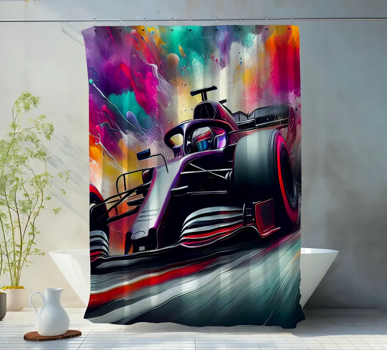 Formula 1 in acquerello tenda da doccia da 🎁 ARTVI-SHOP
