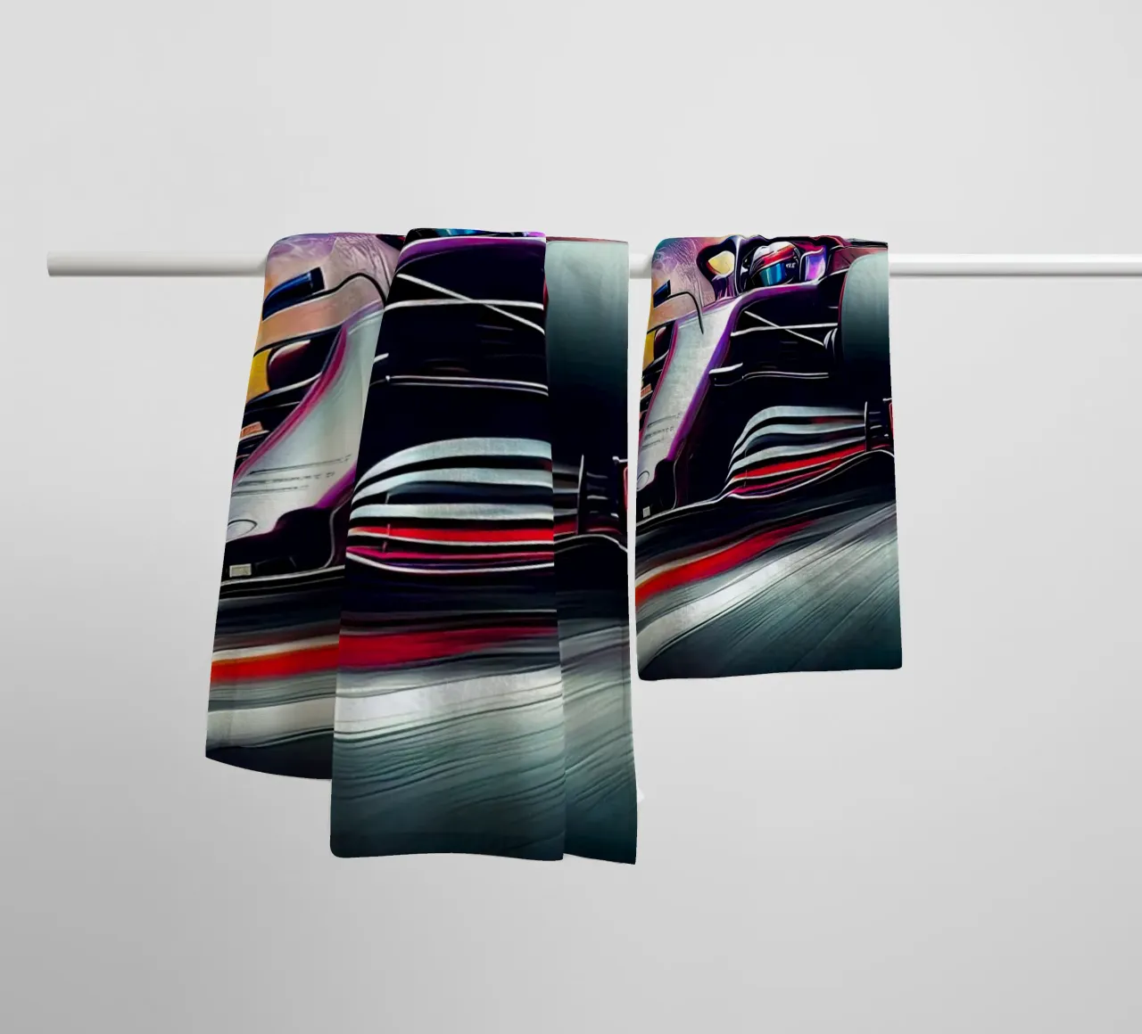 Formula 1 in acquerello asciugamano da bagno da ARTVI-SHOP
