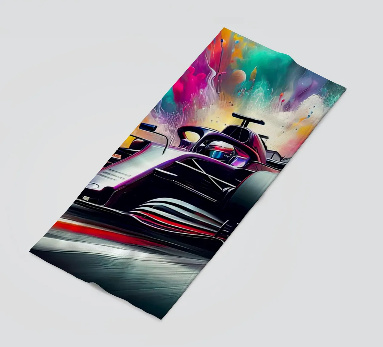 Formula 1 in acquerello telo mare da ARTVI-SHOP