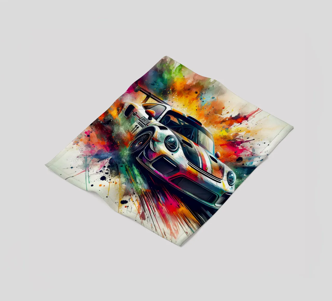 Porsche in watercolour fleece blanket by 🎁 ARTVI-SHOP