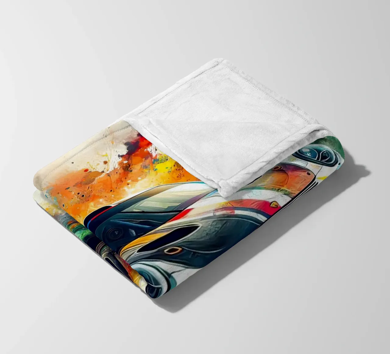 Porsche in watercolour fleece blanket by 🎁 ARTVI-SHOP