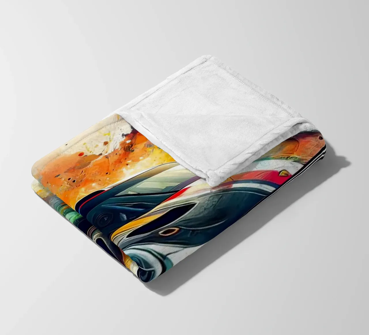 Porsche in watercolour fleece blanket by 🎁 ARTVI-SHOP