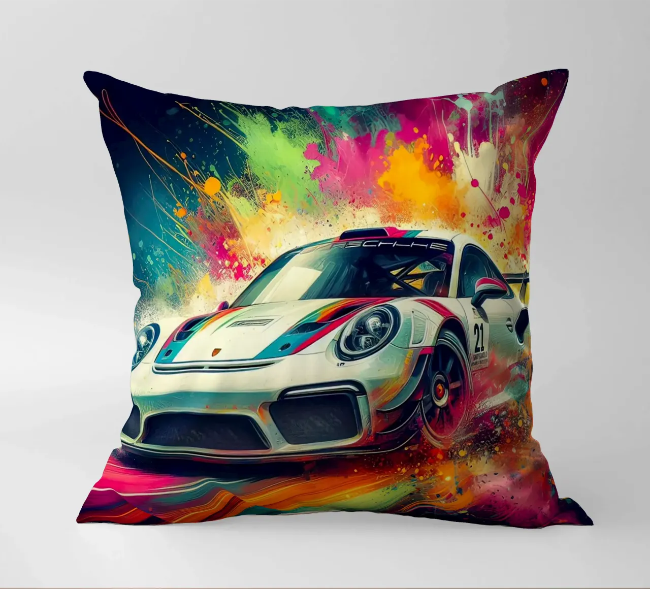 Porsche in acquerello cuscino da 🎁 ARTVI-SHOP