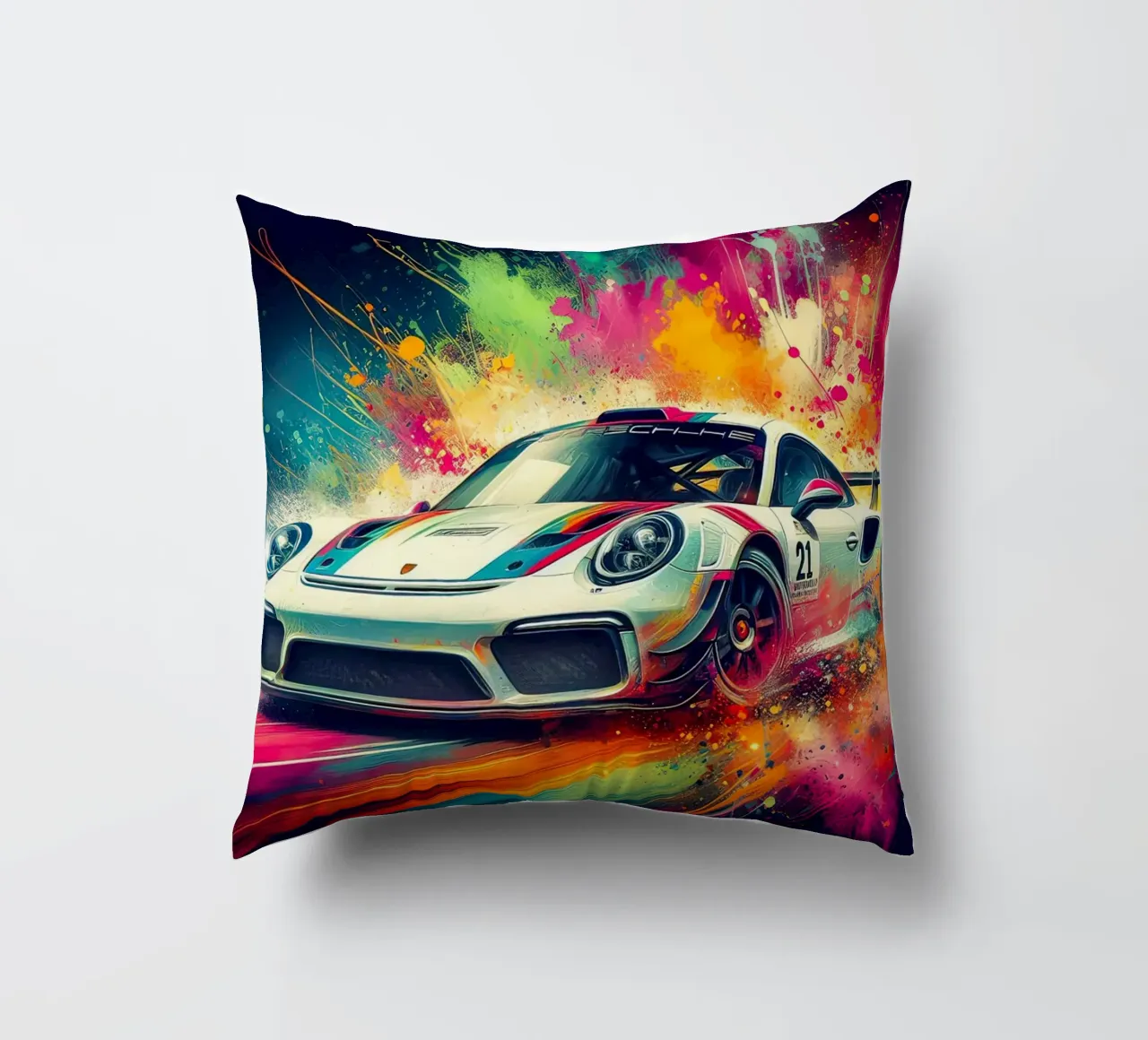Porsche in acquerello cuscino da 🎁 ARTVI-SHOP