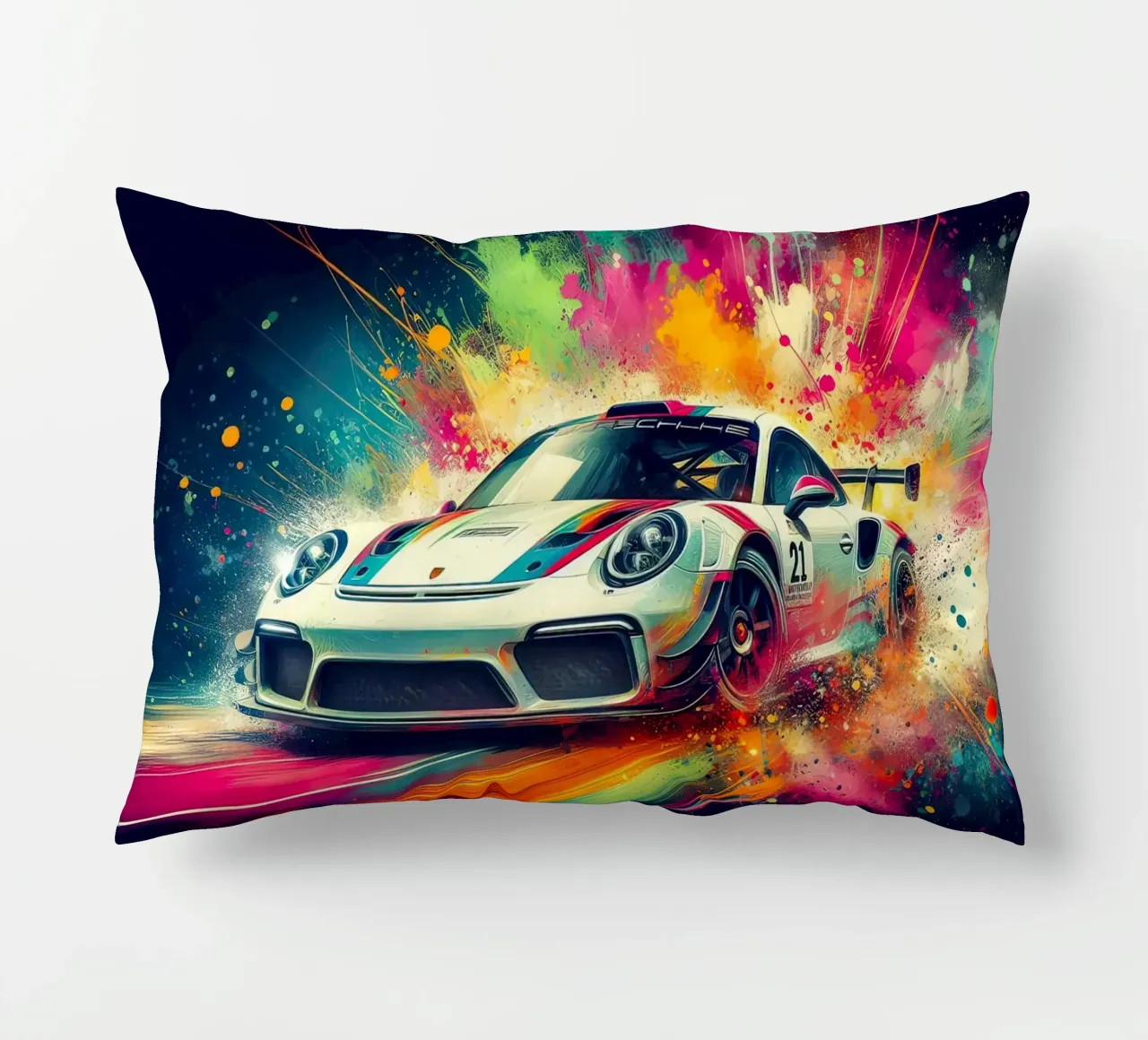 Porsche in acquerello cuscino da 🎁 ARTVI-SHOP